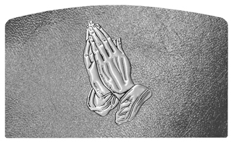 DACRO 516 SL SH SL Silver Praying Hands Shimmer Silver Background